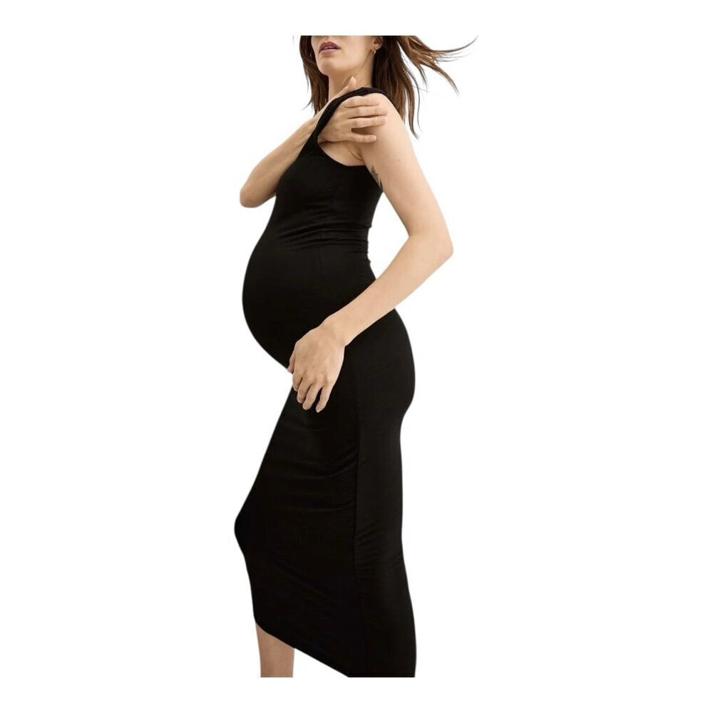 Hatch The Body Tank Dress Large Midi Black Maternity Bodycon Shelf Bra Bamboo - Picture 2 of 6